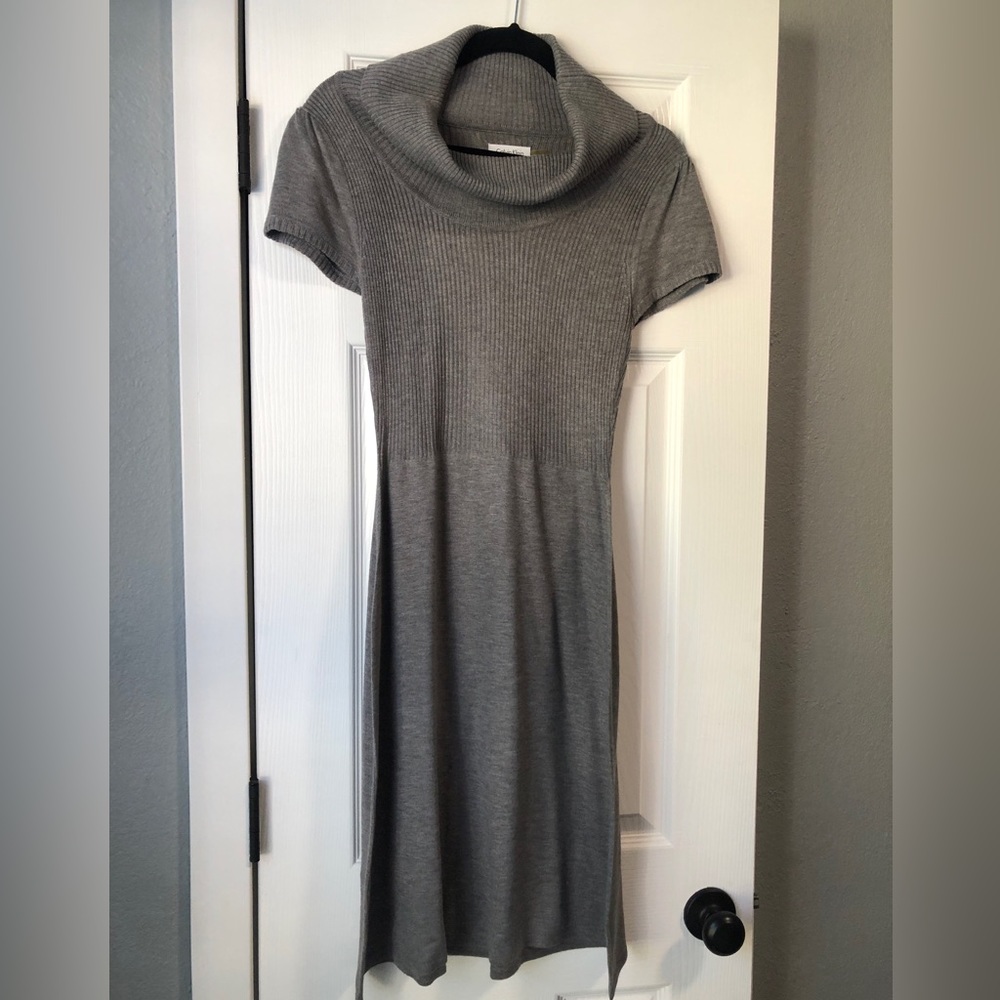 Calvin Klein cowl neck sweater dress.